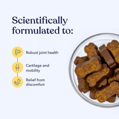 Show full view: Honest Paws Full-Spectrum Hemp Oil Soft Chews Mobility Blend Chicken Flavored Joint Supplement for Dogs, 30 count slide 3 of 9