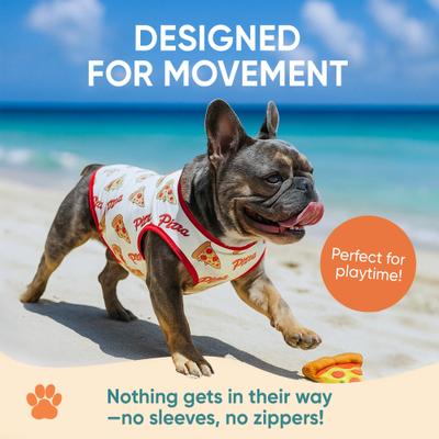 Show full view: Fabulous Fido Cooling Lightweight Breathable Dog Shirt, Pizza, X-Small slide 6 of 11