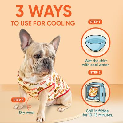 Show full view: Fabulous Fido Cooling Lightweight Breathable Dog Shirt, Pizza, X-Small slide 2 of 11