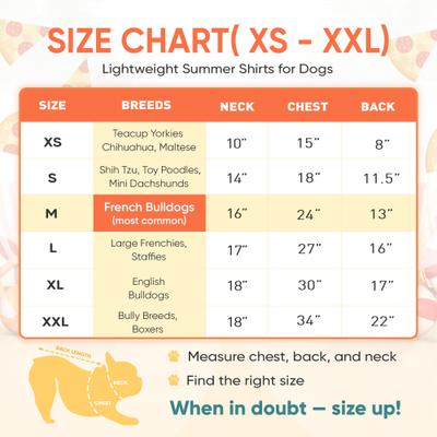 Show full view: Fabulous Fido Cooling Lightweight Breathable Dog Shirt, Pizza, X-Small slide 4 of 11