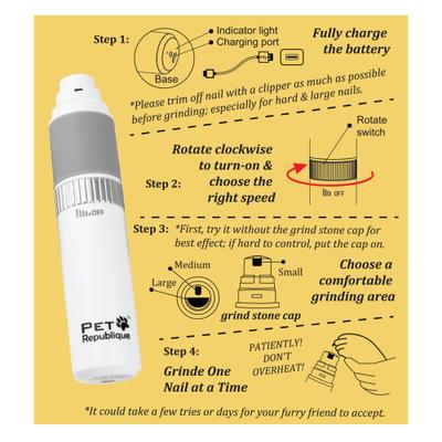 Show full view: Pet Republique Large Nail Clipper & Grinder Rechargeable & Quite Multi-Speed Dog Nail Trimmer Kit slide 6 of 10