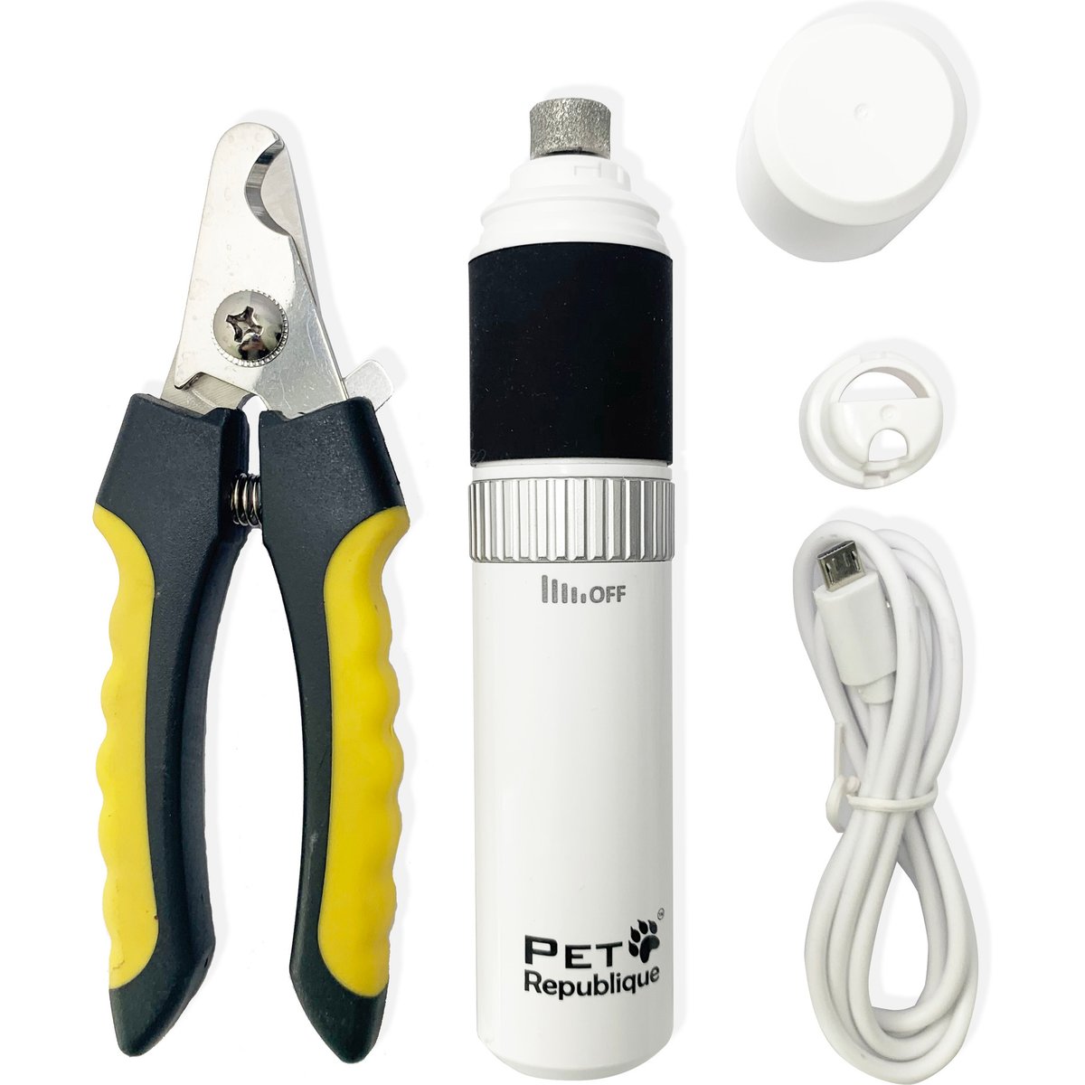 Pet Republique Large Nail Clipper & Grinder Rechargeable & Quite Multi-Speed Dog Nail Trimmer Kit