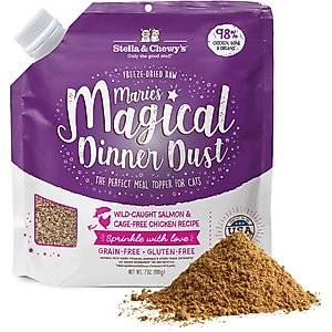 Stella & Chewy's Marie’s Magical Dinner Dust Wild Caught Salmon & Cage Free Chicken Recipe Freeze-Dried Raw Cat Food Topper, 7-oz bag