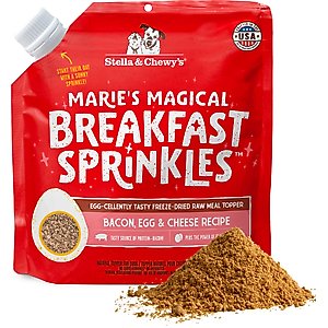 Stella & Chewy's Marie's Magical Breakfast Sprinkles Freeze-Dried Raw Bacon, Egg & Cheese Recipe Grain-Free Dog Food Topper, 7-oz bag