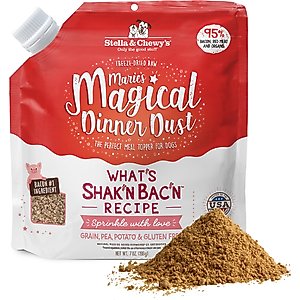 Stella & Chewy's Marie's Magical Dinner Dust What's Shak'n Bac'n Recipe Freeze-Dried Raw Dog Food Topper, 7-oz bag