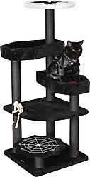 KAMABOKO Halloween Gothic 46.8-in Cat Tree & Tower with Coffin Bed, Black