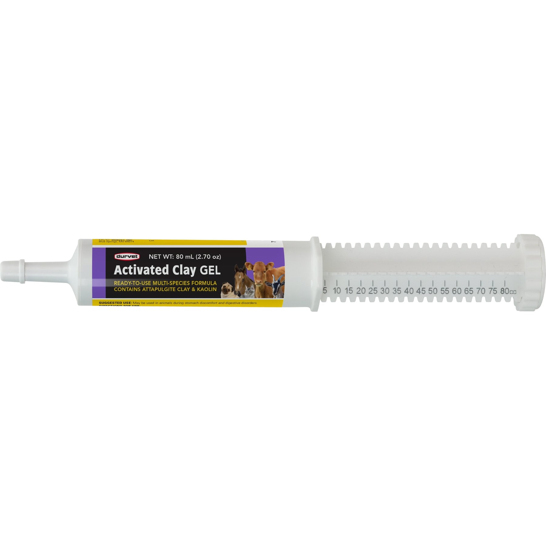 Durvet Activated Clay Gel Farm Animal Supplement, 80-ml syringe