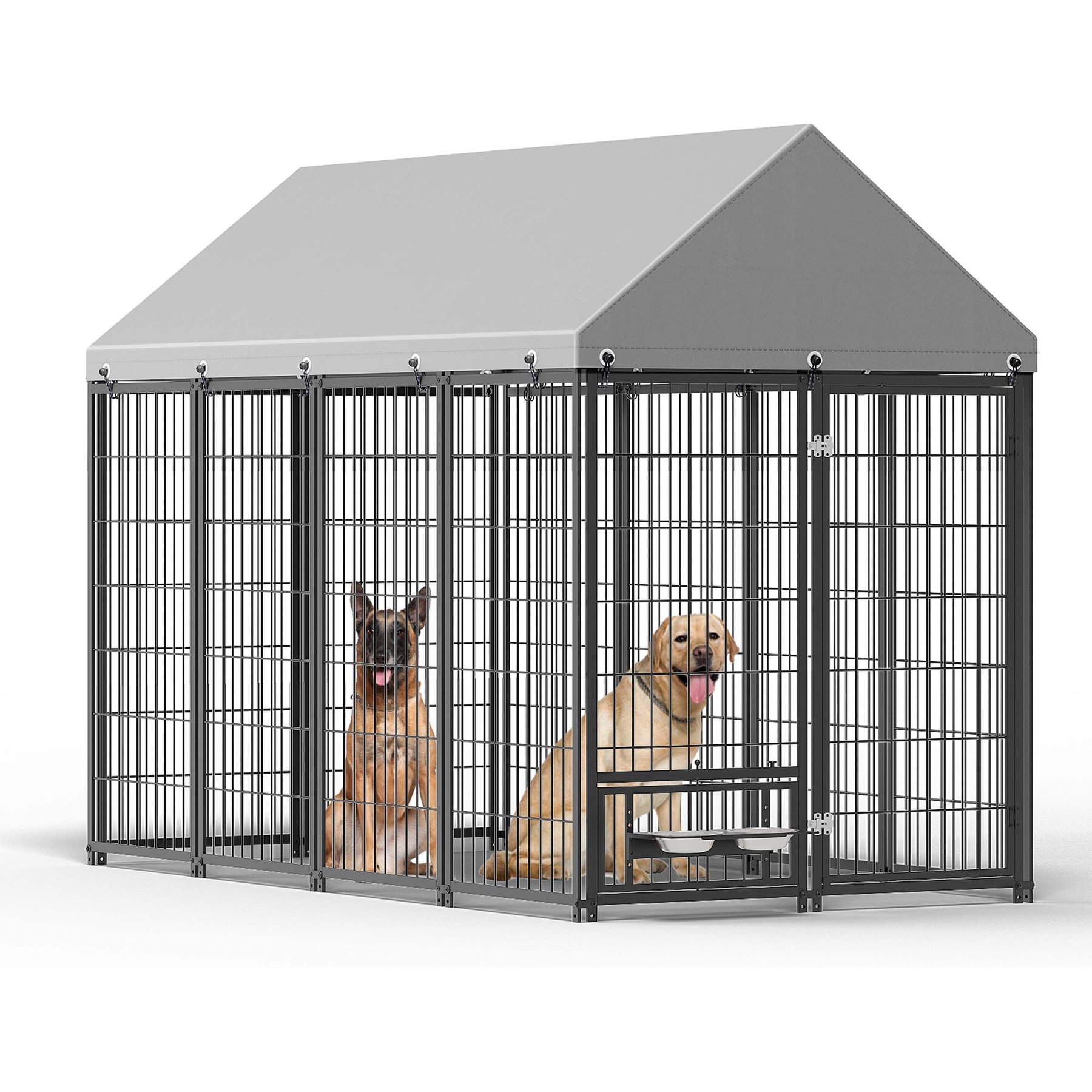 Cesicia Outdoor Dog Kennel, Black, 50 x 95.28 x 71.65-in