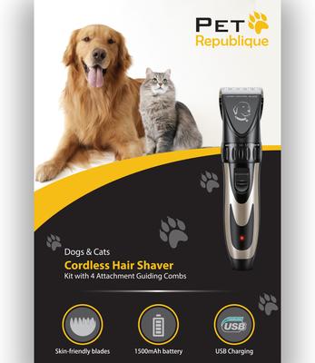 Show full view: Pet Republique Hair Clipper Rechargeable & Quite with Guide Combs for Dogs & Cats slide 3 of 9