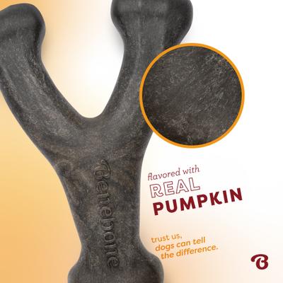 Show full view: Benebone Wishbone Pumpkin Spice Tough Dog Chew Toy, Small slide 4 of 9