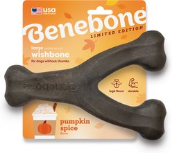 Benebone Wishbone Pumpkin Spice Tough Dog Chew Toy, Large
