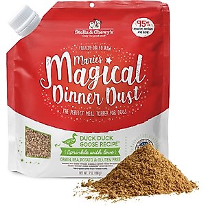 Stella & Chewy's Marie's Magical Dinner Dust Duck Duck, Goose Recipe Freeze-Dried Raw Dog Food Topper, 7-oz bag