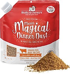 Stella & Chewy's Marie's Magical Dinner Freeze-Dried Raw Dust Grass-Fed Beef Dog Food Topper, 7-oz bag