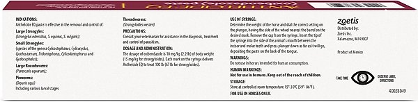 Show full view: Anthelcide EQ Oxibendazole Paste Horse Dewormer, 0.85-oz syringe slide 2 of 9