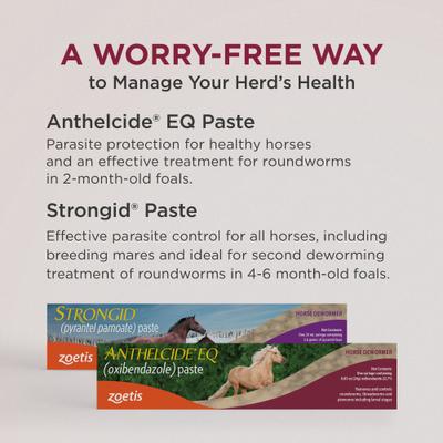 Show full view: Anthelcide EQ Oxibendazole Paste Horse Dewormer, 0.85-oz syringe slide 4 of 9