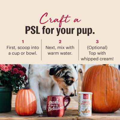 Show full view: The Honest Kitchen Instant Pumpkin Spice Latte for Dogs, 4-oz jar slide 5 of 11