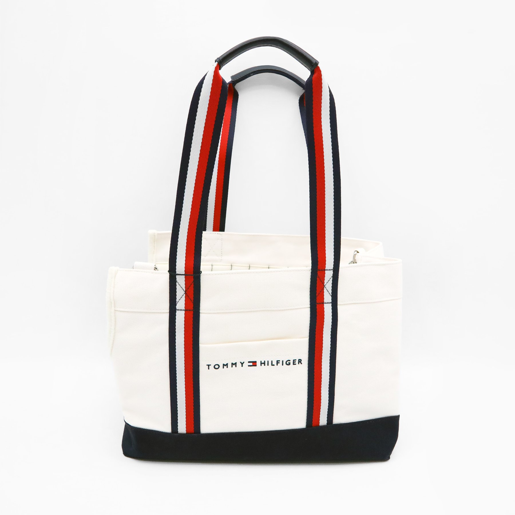 Tommy Hilfiger Canvas Dog Tote Bag, Weathered White/Navy, Small