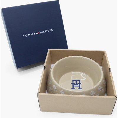 Tommy Hilfiger Tommy Hilfiger Monogram Dog Bowl, 5-cup, Tan/Ivory