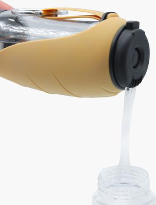 Show full view: Kanine Portable Dog Water Bottle with Feeder, Camel/Black slide 4 of 7