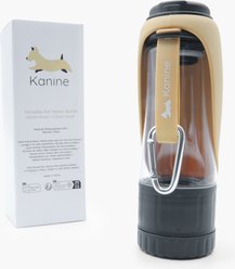Kanine Portable Dog Water Bottle with Feeder, Camel/Black slide 1 of 7