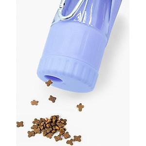 florence by mills Portable Dog Water Bottle with Feeder, Purple