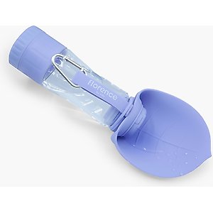 florence by mills Portable Dog Water Bottle with Feeder, Purple
