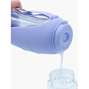 florence by mills Portable Dog Water Bottle with Feeder, Purple