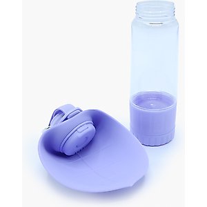 florence by mills Portable Dog Water Bottle with Feeder, Purple