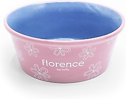 florence by mills Dog Bowl with Mat, Pink, Small