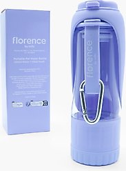florence by mills Portable Dog Water Bottle with Feeder, Purple