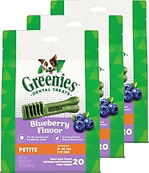 Greenies Blueberry Petite Dental Dog Treats, 60 count bundle