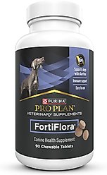 Purina Pro Plan Veterinary Diets FortiFlora Chewable Tablets Probiotic Digestive Supplement for Dogs, 90 tablets