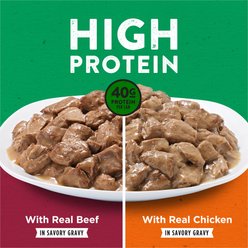 Dog Chow High Protein Variety Pack Chicken & Beef in Savory Gravy Canned Dog Food, 13-oz can, case of 12 slide 2 of 9