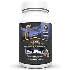 Purina Pro Plan Veterinary Diets FortiFlora Chewable Tablets Probiotic Digestive Supplement for Dogs, 45 tablets