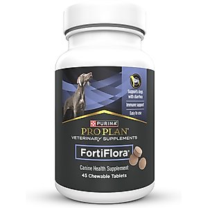 Purina Pro Plan Veterinary Diets FortiFlora Chewable Tablets Probiotic Digestive Supplement for Dogs, 45 tablets
