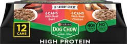 Dog Chow High Protein Variety Pack Chicken & Beef in Savory Gravy Canned Dog Food, 13-oz can, case of 12