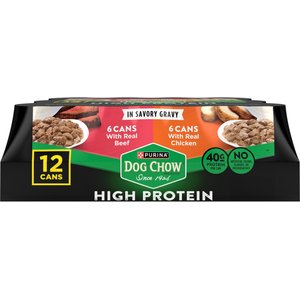 Dog Chow High Protein Variety Pack Chicken & Beef in Savory Gravy Canned Dog Food, 13-oz can, case of 12