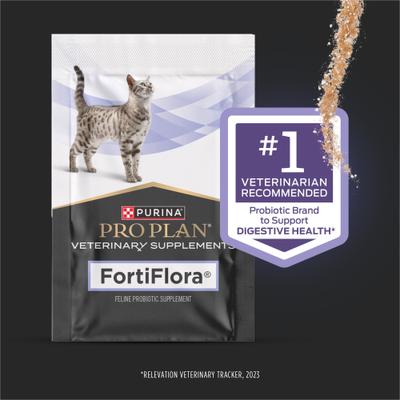 Show full view: Purina Pro Plan Veterinary Diets FortiFlora Powder Probiotic Digestive Supplement for Cats, 180 count slide 4 of 13