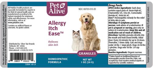 Show full view: PetAlive Allergy Itch Ease Granules Skin Itch & Allergies Supplement for Dogs & Cats, 1-oz jar slide 10 of 10
