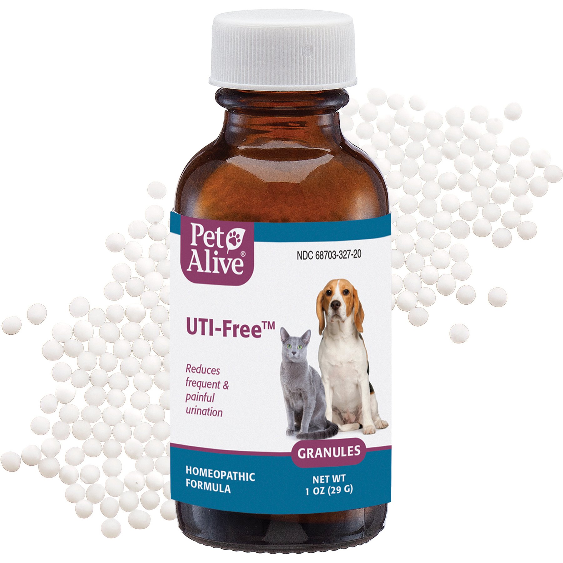PetAlive UTI-Free Homeopathic Medicine for Urinary Tract Infections UTI for Dogs & Cats, 1-oz jar