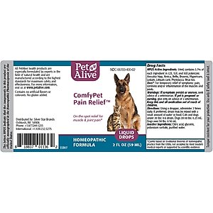 PetAlive ComfyPet Homeopathic Medicine for Pain for Cats & Dogs, 2-fl oz bottle