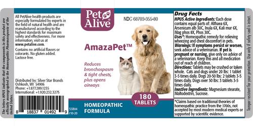 Show full view: PetAlive AmazaPet Homeopathic Medicine for Asthma for Cats & Dogs, 180 count slide 10 of 10