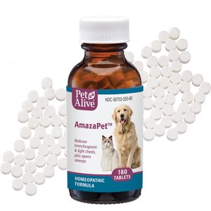 PetAlive AmazaPet Homeopathic Medicine for Asthma for Cats & Dogs, 180 count