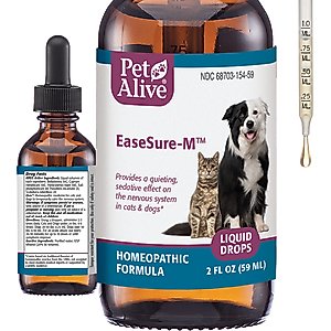 PetAlive EaseSure-M Homeopathic Medicine for Anxiety for Dogs & Cats, 2-fl oz bottle