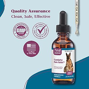 PetAlive ComfyPet Homeopathic Medicine for Pain for Cats & Dogs, 2-fl oz bottle