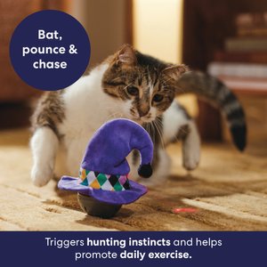 Frisco Halloween Witch Hat Wobble & Spin Electronic Laser Cat Toy with Silvervine & Catnip