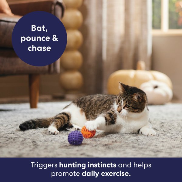 Frisco Halloween Lattice Rubber Balls with Crinkle & Compressed Silvervine & Catnip Cat Toy
