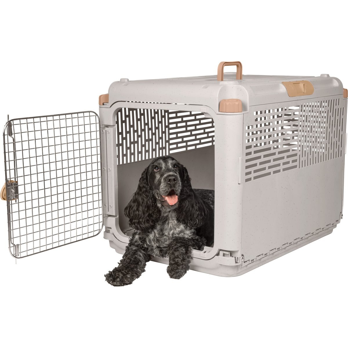 SportPet Designs Collapsible Dog Kennel, Tan, 30-in