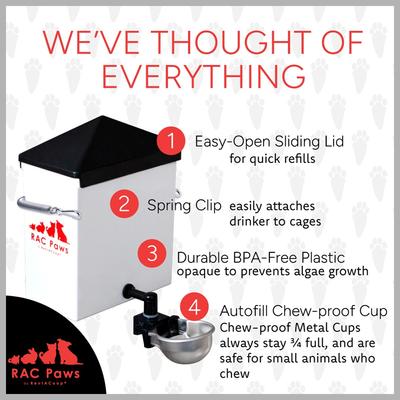 Show full view: RAC Paws by RentACoop Small Pet Metal Cup Drinker, 64oz slide 3 of 8