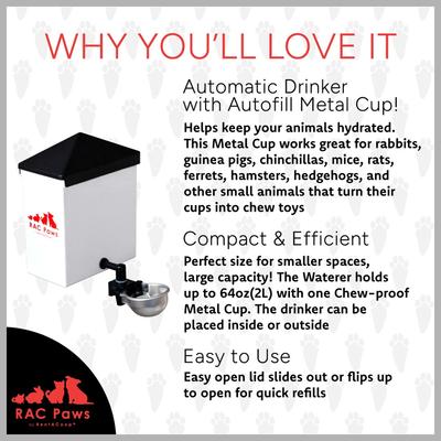 Show full view: RAC Paws by RentACoop Small Pet Metal Cup Drinker, 64oz slide 4 of 8